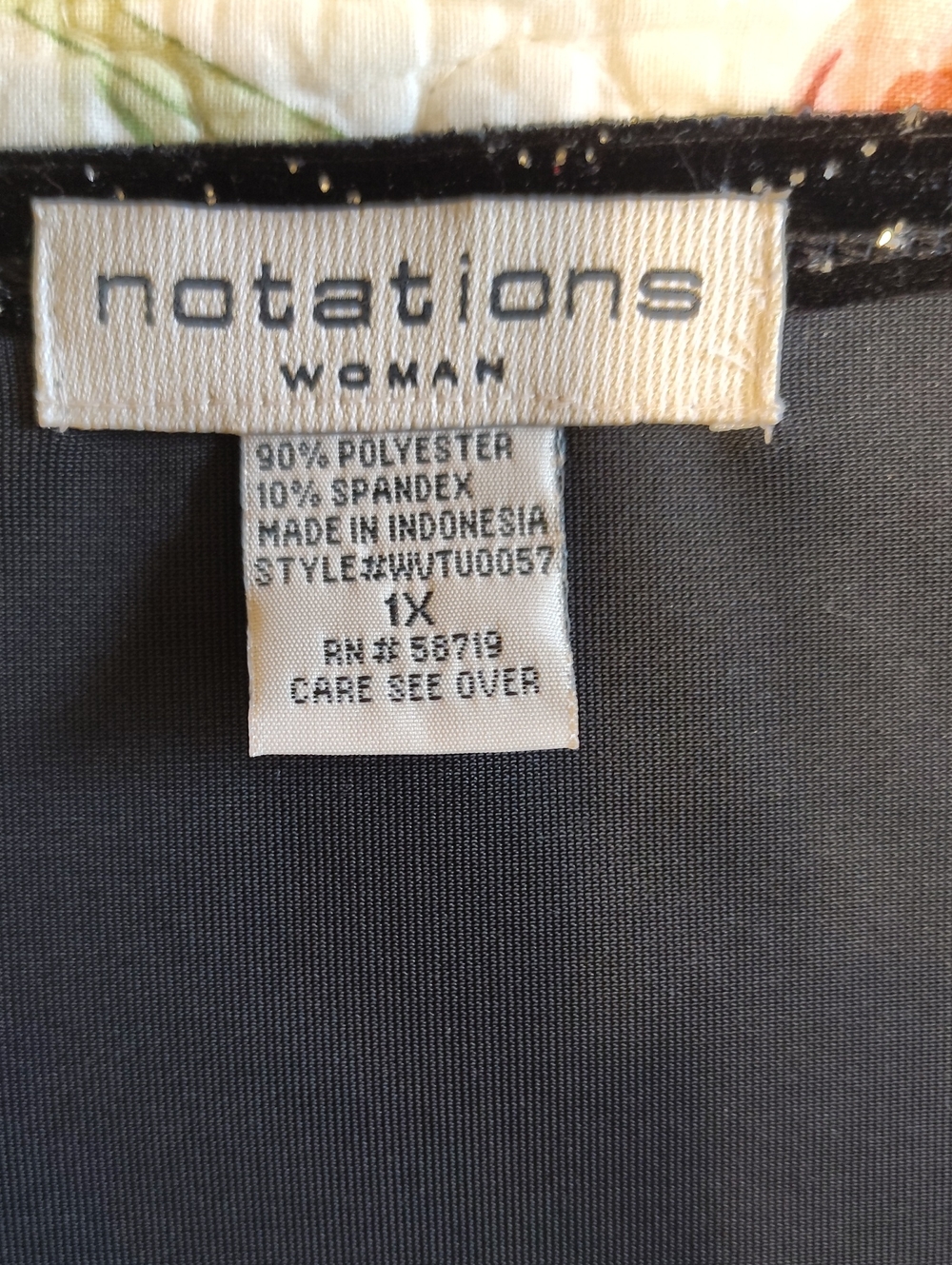 Notations Sparkly Black Blouse - 1X - Picture 7 of 10